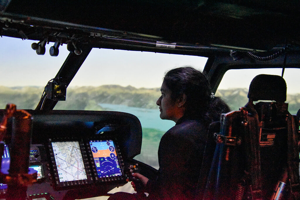 Ria Gupta tours the Coast Guard Aviation Center with Biomed