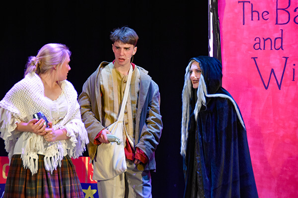 Bayleigh batchelor, Andrew Burchett, and Kate Eden in Into The Woods